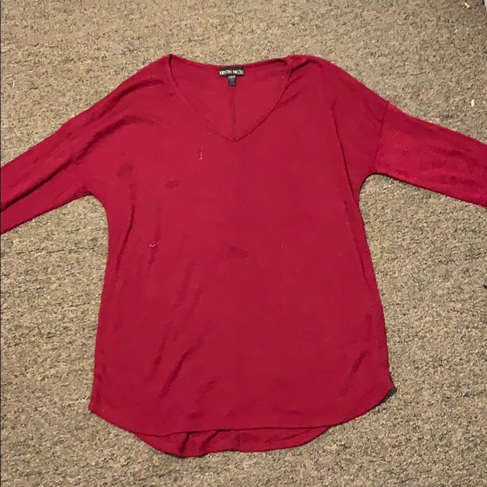 Magenta 3/4 Lengths Sleeve Shirt